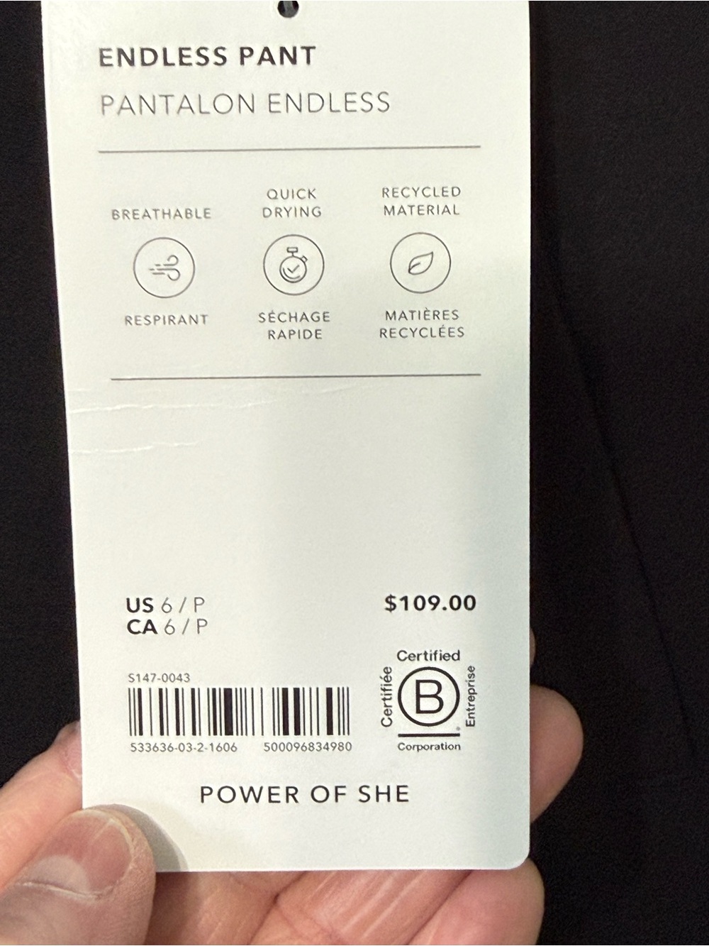 Athleta Endless Pant Black 6P new with tags - Picture 5 of 14